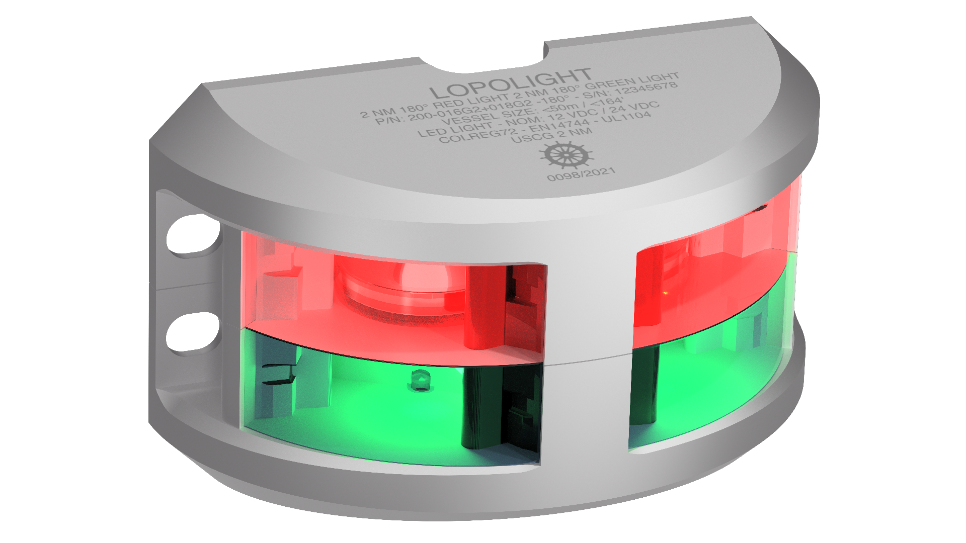 2nm 180° Red and Green combined light